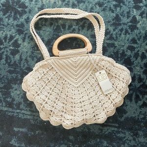 NWT VICI Cream Crochet Shell Purse